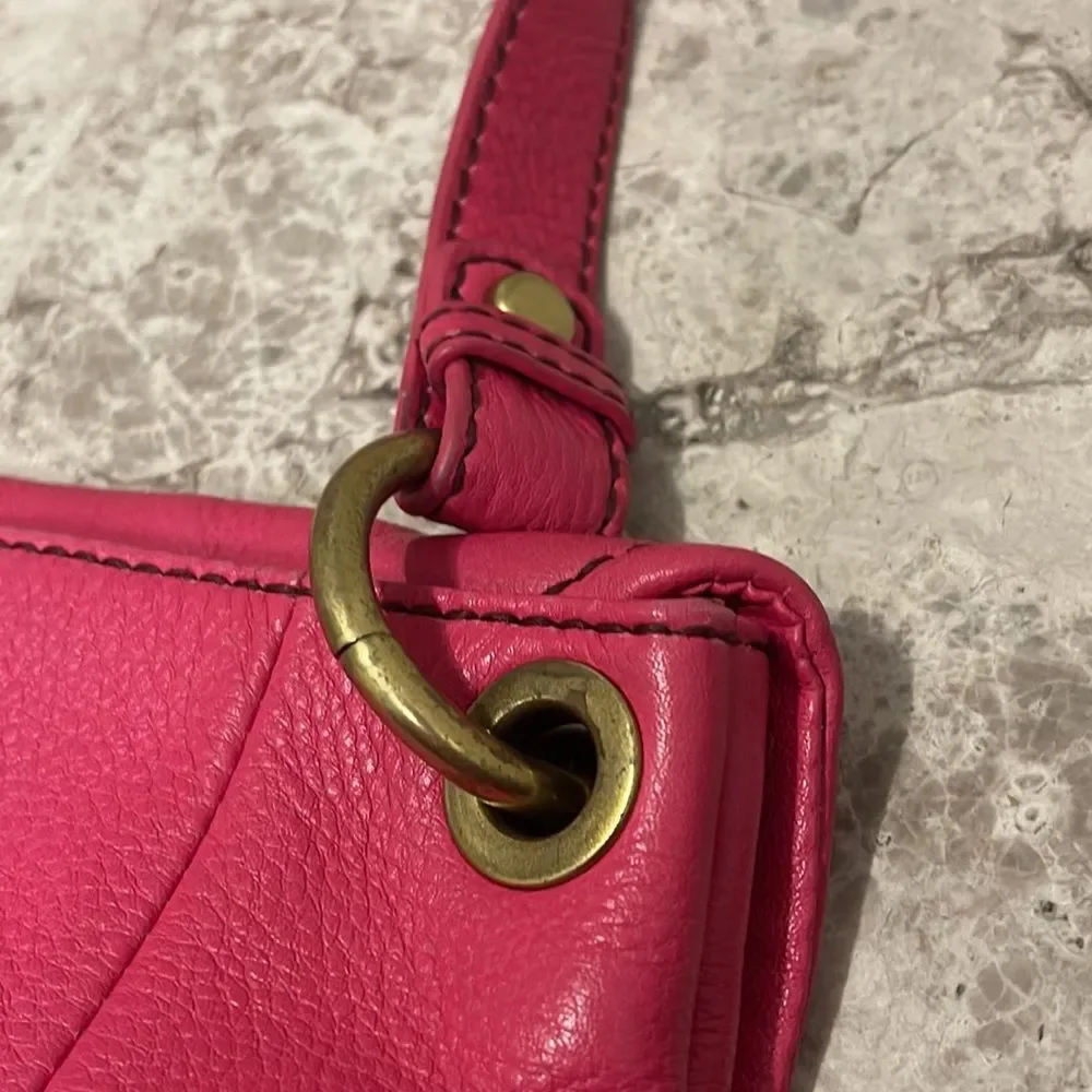 Fossil Long Live Vintage Leather Shoulder Bag SHB5054 Pink Pebbled Leather